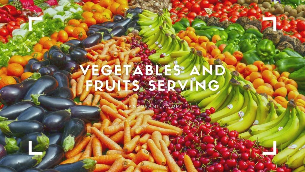 Vegetables and fruits serving